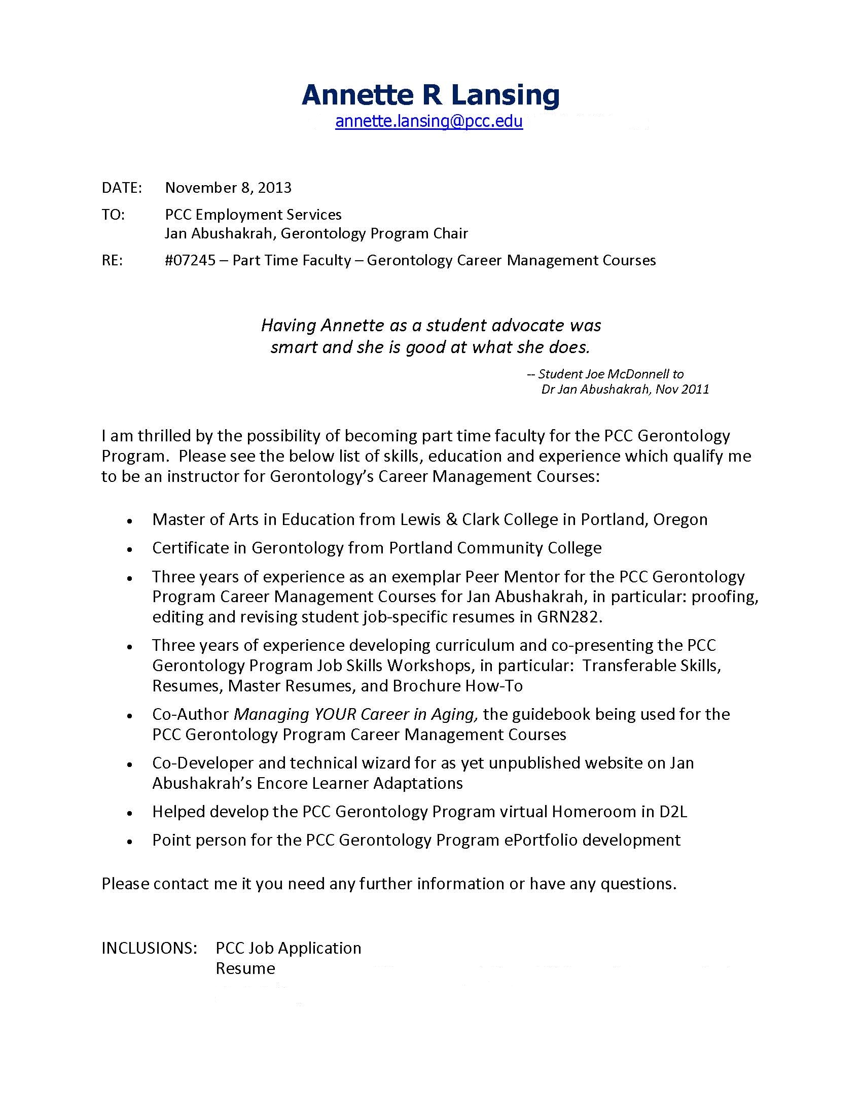 job change cover letter